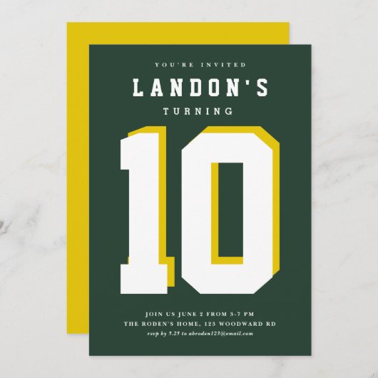 スポーツファナティック子供の誕生日パーティの招待状 招待状 (正面/裏面)