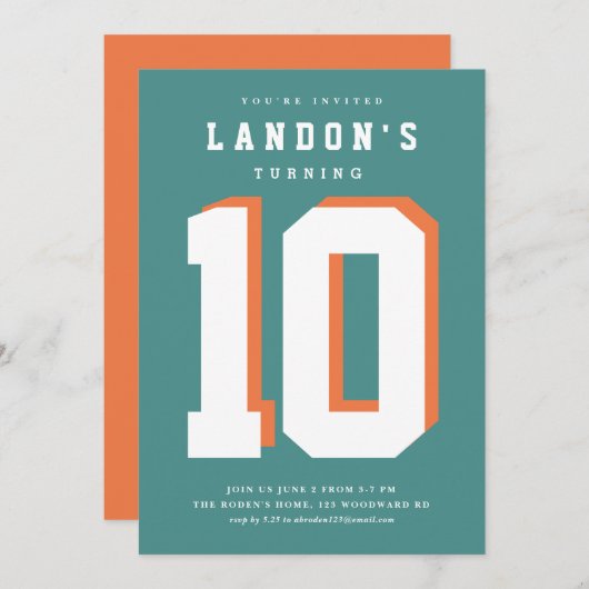 スポーツファナティック子供の誕生日パーティの招待状 招待状 (正面/裏面)