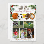 スポーツファミリーホリデーフォトカード 招待状 (正面/裏面)