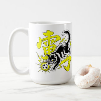 スポーツファンと猫好きのための大胆なカートゥーンデザイン コーヒーマグカップ