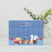 スポーツファンスポーツテーマサンキューカード（青） サンキューカード (スタンド正面)