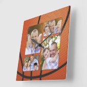 スポーツファンバスケットボールの写真コラージュの父の日 スクエア壁時計 (傾斜)