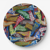 スポーツファンペナントパターンプレート ペーパープレート (正面)