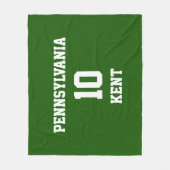 スポーツファンユアウンリンカーングリーン フリースブランケット (正面)