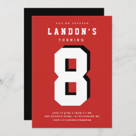 スポーツファン子供の誕生日パーティー 招待状