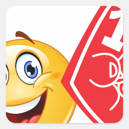 スポーツファン絵文字 スクエアシール (正面)