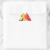 スポーツファン絵文字 三角形シール (バッグ)