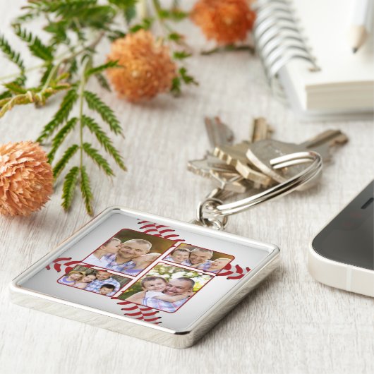 スポーツファン野球の写真集の父の日 キーホルダー (側面)