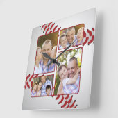 スポーツファン野球の写真集の父の日 スクエア壁時計 (傾斜)