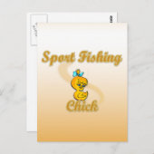 スポーツフィッシングの女の子 ポストカード (正面/裏面)