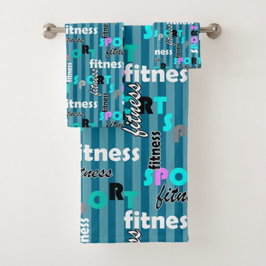 スポーツフィットネススポーツ用ブライト文字パターン バスタオルセット (インサイチュ)