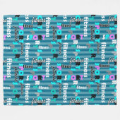 スポーツフィットネススポーツ用ブライト文字パターン フリースブランケット (正面(横))