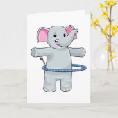 スポーツフィットネスタイヤの象 カード (黄色い花)