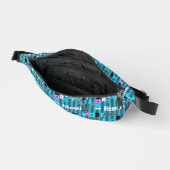 スポーツフィットネス向けの明るいテキストパターン（スポーツウェア用） ファニーパック (見開き)