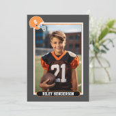 スポーツフォトサッカーパーティー誕生日 招待状 (スタンド正面)