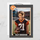 スポーツフォトサッカーパーティー誕生日 招待状 (正面/裏面)