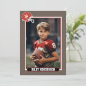 スポーツフォトサッカー誕生日 招待状 (スタンド正面)