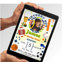 スポーツフォト誕生日招待状