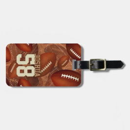 スポーツフットボールは名前のジャージー番号をパターン化する ラゲッジタグ