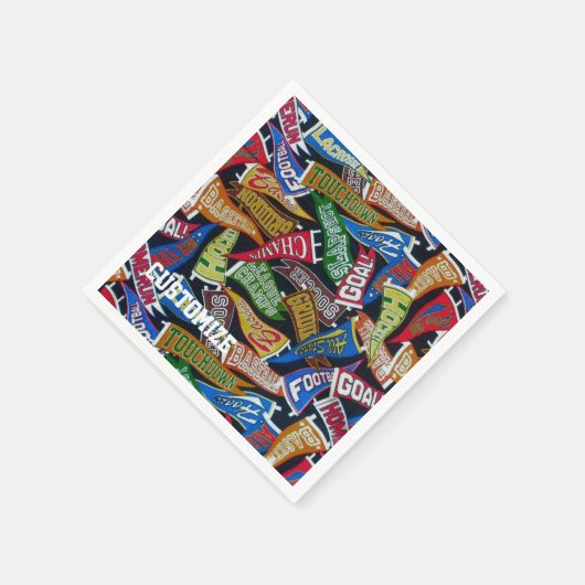 スポーツフパーソナライズされたァンペナントパターンナプキン スタンダードカクテルナプキン (角)
