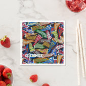 スポーツフパーソナライズされたァンペナントパターンナプキン スタンダードカクテルナプキン (インサイチュ)