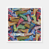 スポーツフパーソナライズされたァンペナントパターンナプキン スタンダードカクテルナプキン (正面)