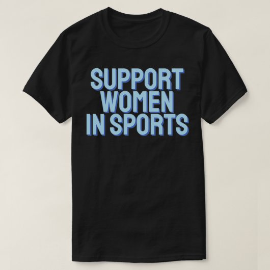 スポーツブルーの女性をサポートする Tシャツ (デザイン正面)