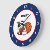 スポーツブルーカスタム大時計 ラージ壁時計 (傾斜)