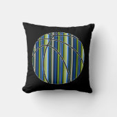 スポーツブルーグリーンストライプのバスケットボール枕 クッション (正面)