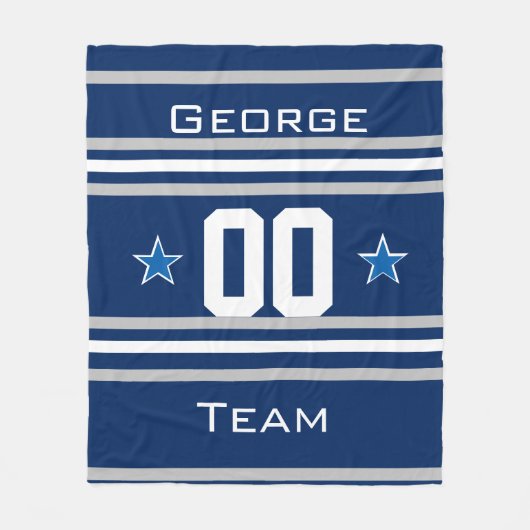 スポーツブルー名,番号,チーム,プレーヤーファン フリースブランケット (正面)