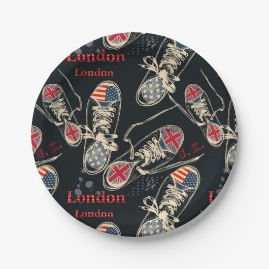 スポーツブーツ ファッションパターン ペーパープレート (正面)