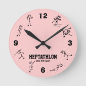 スポーツヘプタスロン時計軌道とフィールドとスティック ラウンド壁時計 (正面)