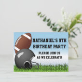 スポーツヘルメット/ボール/グラスサッカー誕生日パーティー 招待状 (スタンド正面)