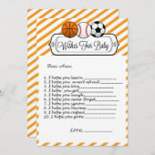 スポーツベビーシャワーがベビー 招待状 (正面/裏面)