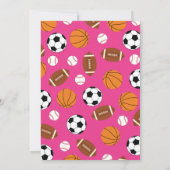 スポーツベビーシャワーピンクの女の子 招待状 (裏面)