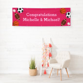 スポーツベビーシャワーピンクの女の子 横断幕 (インサイチュ)