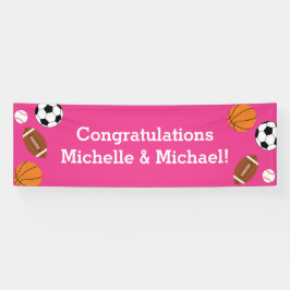 スポーツベビーシャワーピンクの女の子 横断幕