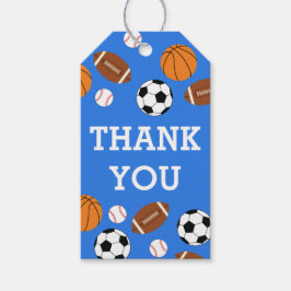 スポーツベビーシャワー共同テーマボーイブルー ギフトタグ