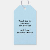 スポーツベビーシャワー共同テーマボーイブルー ギフトタグ (裏面)