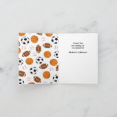 スポーツベビーシャワー共同テーマボーイブルー サンキューカード (内部)