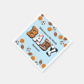 スポーツベビーシャワー共同テーマボーイブルー スタンダードカクテルナプキン (角)