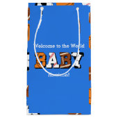 スポーツベビーシャワー共同テーマボーイブルー スモールペーパーバッグ (正面)