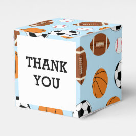 スポーツベビーシャワー共同テーマボーイブルー フェイバーボックス