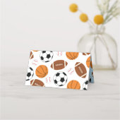 スポーツベビーシャワー共同テーマボーイブルー プレイスカード (裏面)