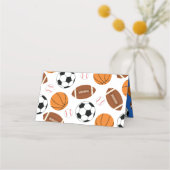 スポーツベビーシャワー共同テーマボーイブルー プレイスカード (裏面)