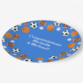 スポーツベビーシャワー共同テーマボーイブルー ペーパープレート (アングル)