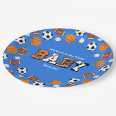 スポーツベビーシャワー共同テーマボーイブルー ペーパープレート (アングル)