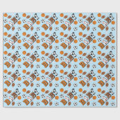 スポーツベビーシャワー共同テーマボーイブルー ラッピングペーパー (フラット)