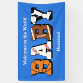 スポーツベビーシャワー共同テーマボーイブルー 横断幕 (縦)