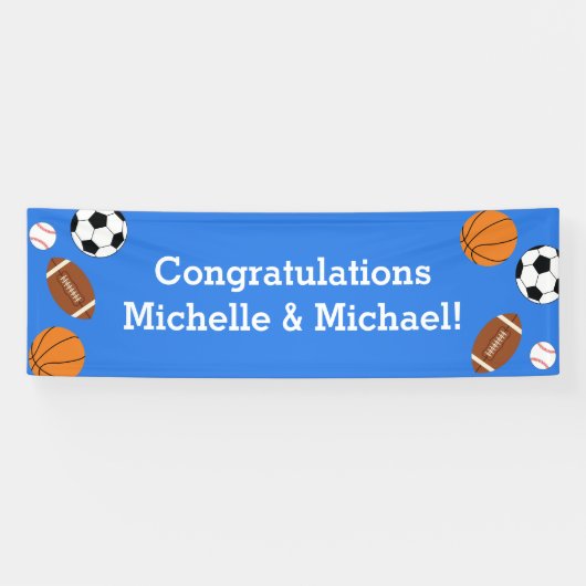 スポーツベビーシャワー共同テーマボーイブルー 横断幕 (横)